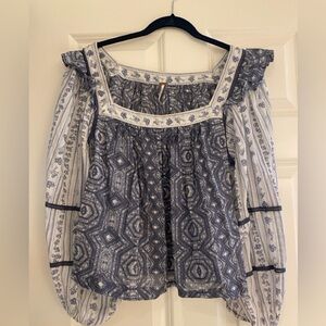 Free people cotton printed blouse